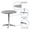 Emma and Oliver 27.5'' Round Aluminum Indoor-Outdoor Table with Base
